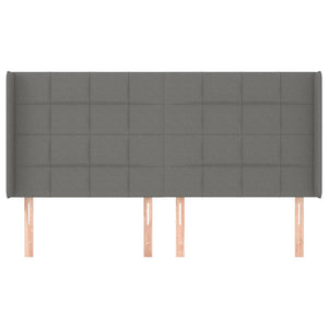 vidaXL Wingback Headboard Dark Grey 183x16x118/128 cm Fabric