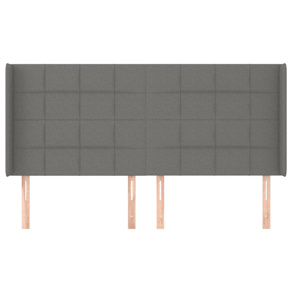 vidaXL Wingback Headboard Dark Grey 183x16x118/128 cm Fabric