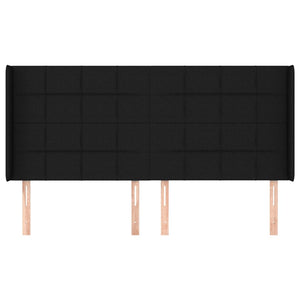 vidaXL Wingback Headboard Black 183x16x118/128 cm Fabric