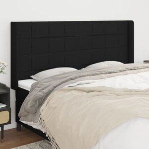 vidaXL Wingback Headboard Black 183x16x118/128 cm Fabric