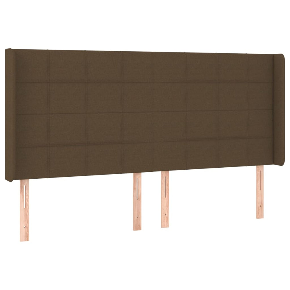 vidaXL Wingback Headboard Dark Brown 183x16x118/128 cm Fabric