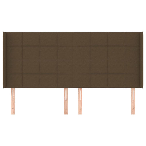 vidaXL Wingback Headboard Dark Brown 183x16x118/128 cm Fabric