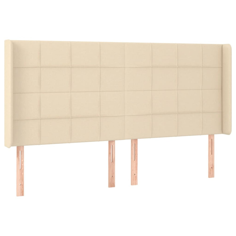 vidaXL Wingback Headboard Cream 183x16x118/128 cm Fabric