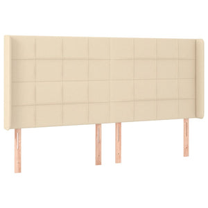 vidaXL Wingback Headboard Cream 183x16x118/128 cm Fabric