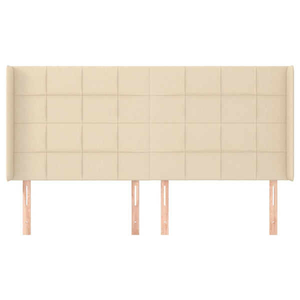 vidaXL Wingback Headboard Cream 183x16x118/128 cm Fabric