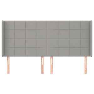 vidaXL Wingback Headboard Light Gray 203x16x118/128 cm Fabric