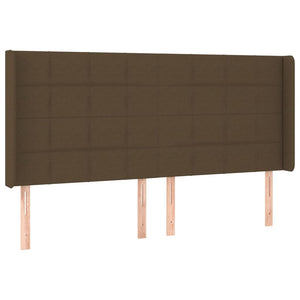 vidaXL Wingback Headboard Dark Brown 203x16x118/128 cm Fabric