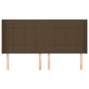 vidaXL Wingback Headboard Dark Brown 203x16x118/128 cm Fabric