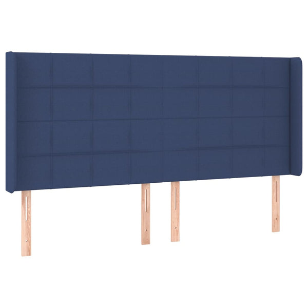 vidaXL Wingback Headboard Blue 203x16x118/128 cm Fabric