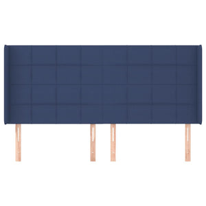 vidaXL Wingback Headboard Blue 203x16x118/128 cm Fabric