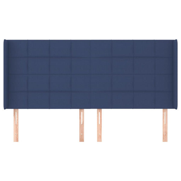 vidaXL Wingback Headboard Blue 203x16x118/128 cm Fabric