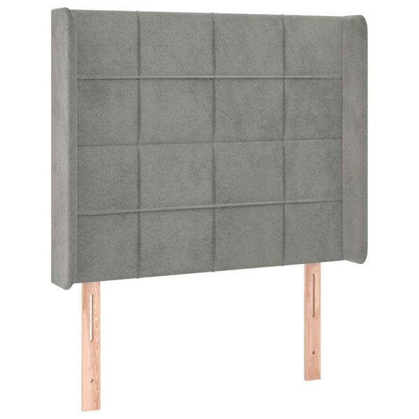 vidaXL Wingback Headboard Light Grey 83x16x118/128 cm Velvet