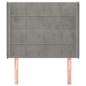 vidaXL Wingback Headboard Light Grey 83x16x118/128 cm Velvet