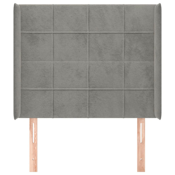 vidaXL Wingback Headboard Light Grey 83x16x118/128 cm Velvet