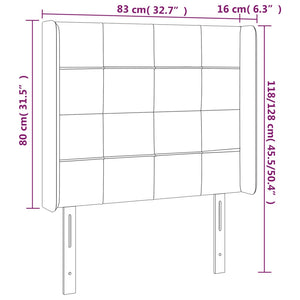 vidaXL Wingback Headboard Light Grey 83x16x118/128 cm Velvet