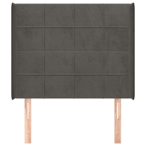 vidaXL Wingback Headboard Dark Grey 83x16x118/128 cm Velvet