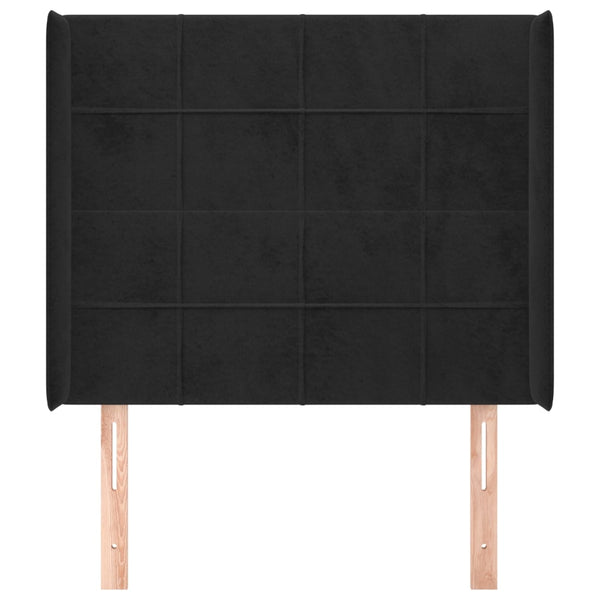 vidaXL Wingback Headboard Black 83x16x118/128 cm Velvet