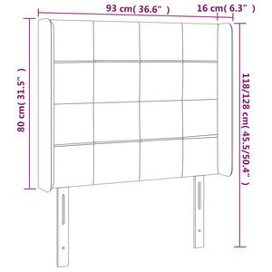 vidaXL Wingback Headboard Light Gray 93x16x118/128 cm Velvet