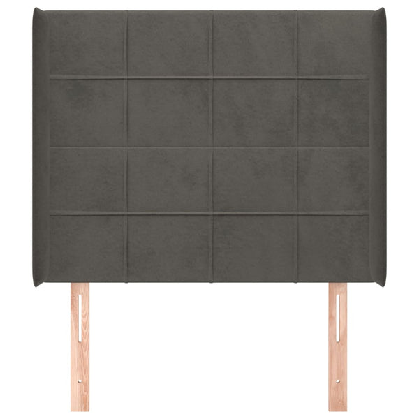 vidaXL Wingback Headboard Dark Grey 93x16x118/128 cm Velvet