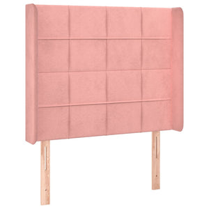 vidaXL Wingback Headboard Pink 93x16x118/128 cm Velvet