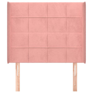vidaXL Wingback Headboard Pink 93x16x118/128 cm Velvet