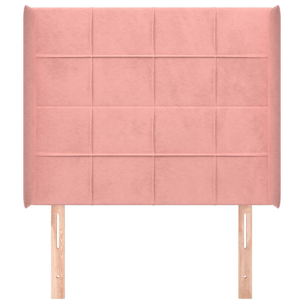 vidaXL Wingback Headboard Pink 93x16x118/128 cm Velvet