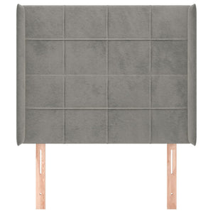 vidaXL Wingback Headboard Light Gray 103x16x118/128 cm Velvet