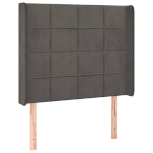 vidaXL Wingback Headboard Dark Grey 103x16x118/128 cm Velvet