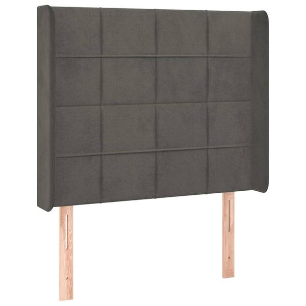 vidaXL Wingback Headboard Dark Grey 103x16x118/128 cm Velvet