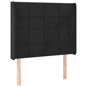 vidaXL Wingback Headboard Black 103x16x118/128 cm Velvet