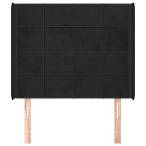 vidaXL Wingback Headboard Black 103x16x118/128 cm Velvet