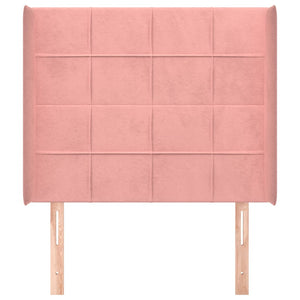 vidaXL Wingback Headboard Pink 103x16x118/128 cm Velvet