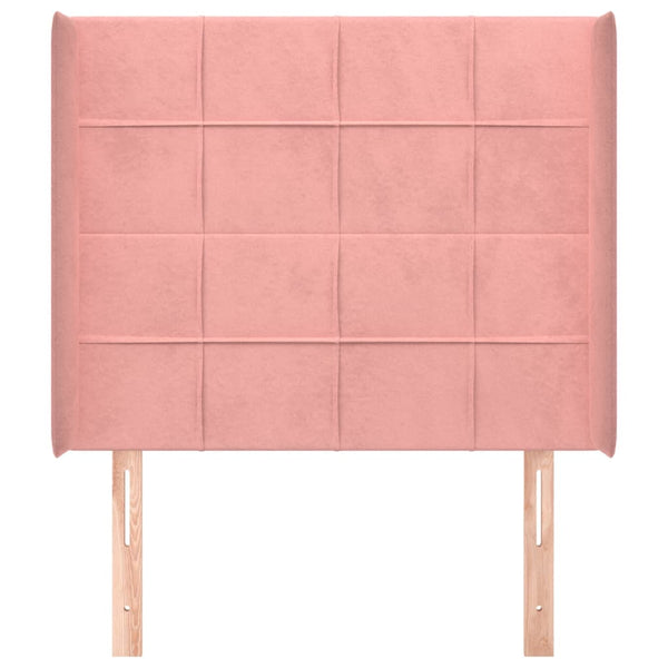 vidaXL Wingback Headboard Pink 103x16x118/128 cm Velvet