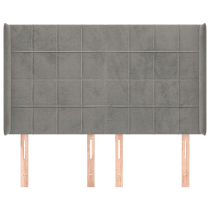 vidaXL Wingback Headboard Light Grey 147x16x118/128 cm Velvet