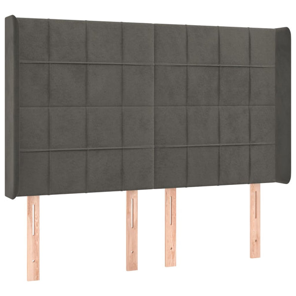 vidaXL Wingback Headboard Dark Grey 147x16x118/128 cm Velvet