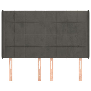 vidaXL Wingback Headboard Dark Grey 147x16x118/128 cm Velvet