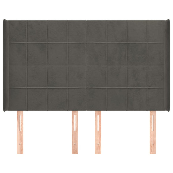 vidaXL Wingback Headboard Dark Grey 147x16x118/128 cm Velvet