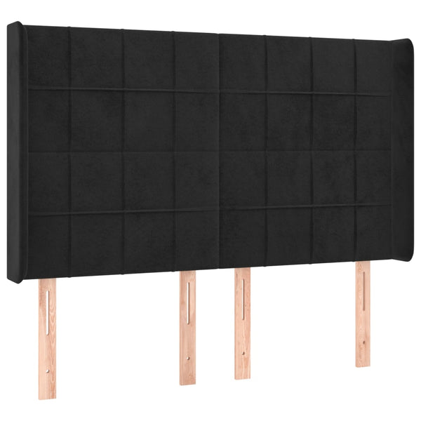 vidaXL Tufted Headboard Black 147x16x118/128 cm Velvet
