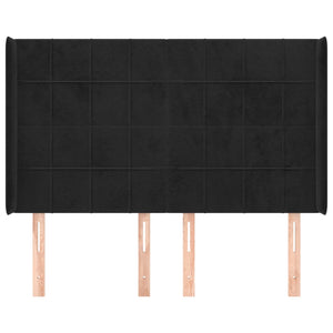 vidaXL Tufted Headboard Black 147x16x118/128 cm Velvet