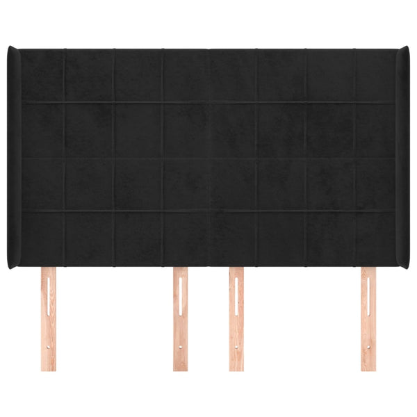 vidaXL Tufted Headboard Black 147x16x118/128 cm Velvet