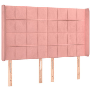 vidaXL Wingback Headboard Pink 147x16x118/128 cm Velvet