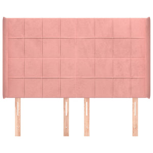 vidaXL Wingback Headboard Pink 147x16x118/128 cm Velvet