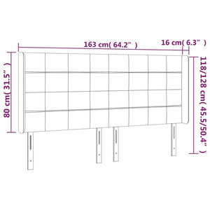 vidaXL Wingback Headboard Light Grey 163x16x118/128 cm Velvet