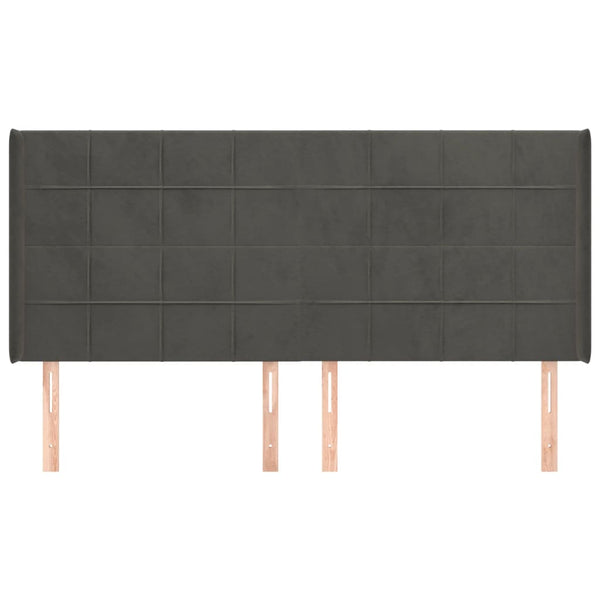 vidaXL Wingback Headboard Dark Grey 163x16x118/128 cm Velvet
