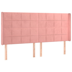 vidaXL Wingback Headboard Pink 163x16x118/128 cm Velvet