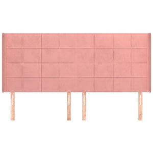 vidaXL Wingback Headboard Pink 163x16x118/128 cm Velvet