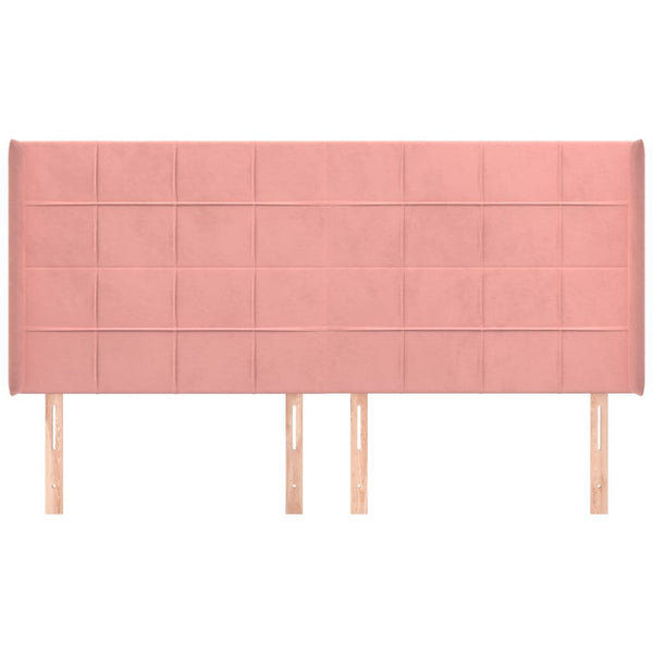 vidaXL Wingback Headboard Pink 163x16x118/128 cm Velvet