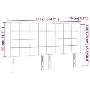 vidaXL Wingback Headboard Pink 163x16x118/128 cm Velvet