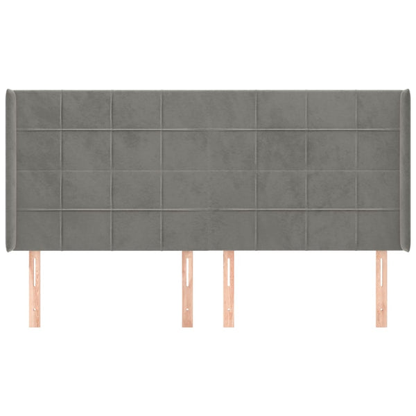 vidaXL Wingback Headboard Light Gray 183x16x118/128 cm Velvet