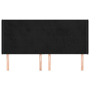 vidaXL Wingback Headboard Black 183x16x118/128 cm Velvet